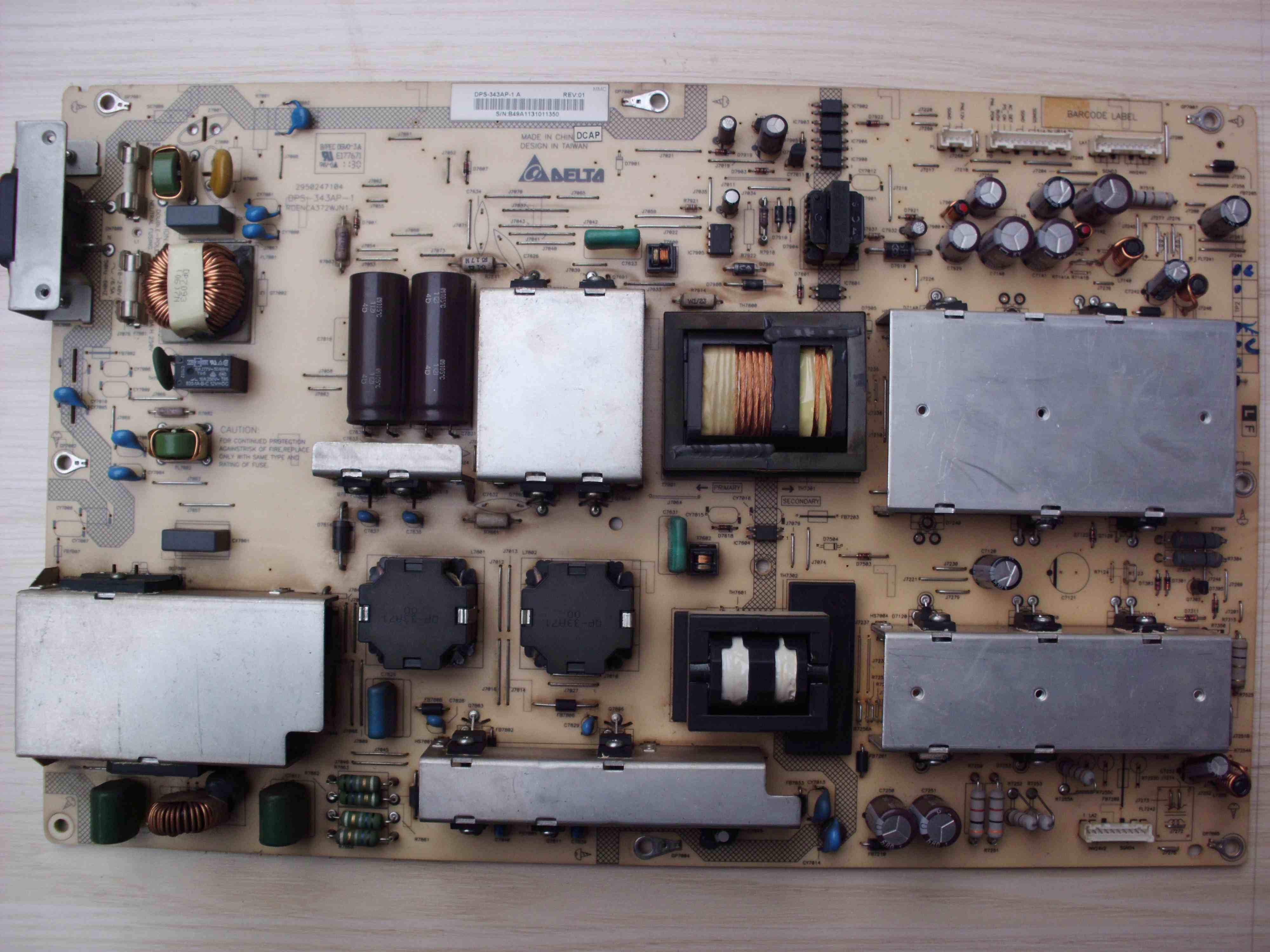 Sharp RDENCA372WJN1 DPS-343AP-1A Power board tested - Click Image to Close